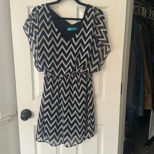 Blue and white dress